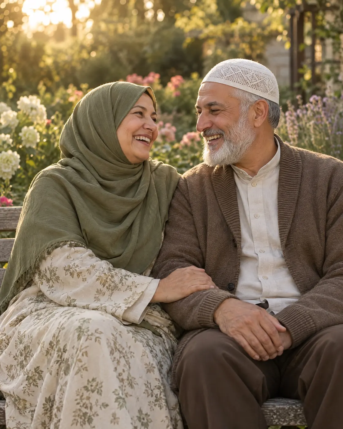 An older couple sitting together